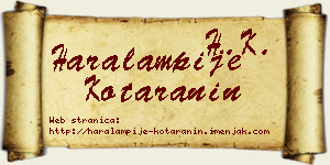 Haralampije Kotaranin vizit kartica